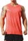 GYMAPE Herren Sportlich Trainieren Tanktops Ärmellos Muskel Laufshirts Ausbildung Schnelltrocknend Fitnessstudio Aktive Kleidung Orange XL