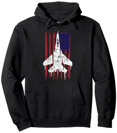 Amerikanischer Jet Düsenjäger Pilot USA Flagge Geschenk Pullover Hoodie