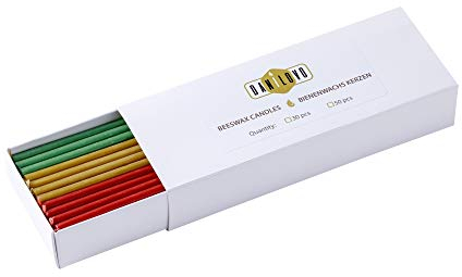 Danilovo Bienenwachs Kerzen 50 Stück (Mehrfarbige) - Orthodoxe Kerzen für Gebet Rituals Tischdeko - Ungiftig, Ruß - Tropffrei, Lang, Nachhaltige Produkte (Höhe 16,5 cm)