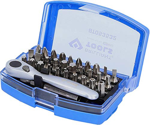 BRILLIANT TOOLS BT053532 Satz mit Bit-Umschaltratsche, 32-TLG. [Powered by KS Tools]