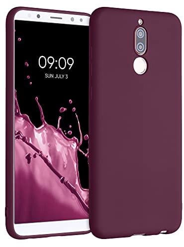 kwmobile Custodia Compatibile con Huawei Mate 10 Lite Cover - Back Case per Smartphone in Silicone TPU - Protezione Gommata - viola bordeaux