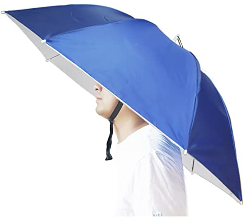 Bocampty Regenschirmhut, 94 cm, Angelschirm, Hut, freihändig, faltbar, UV-Schutz, verstellbare Kopfbedeckung für Angeln, Golf, Strand, Gartenarbeit, Sonnenschutz im Freien