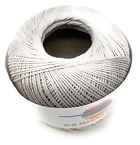 Hanna Cable,50 g,Häkelgarn,Filethäkelgarn,175m Lauflänge,NS2-2,5, (1450 silbergrau)
