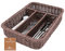 myHomeBody Rectangle Wicker Utensil Holder, Cutlery Organizer for Kitchen Organization, Utensil Drawer Organizer Kitchen Accessories, Resin Wicker 1 pc, Dark Brown