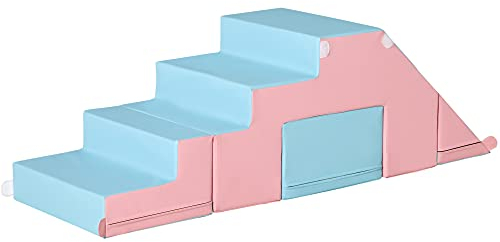 HOMCOM Blocs de Construction Souples Lot de 2 Blocs de Construction en Mousse Blocs de Construction géants Blocs de Construction en Mousse pour Enfants de 1 à 3 Ans Cuir synthétique EPE