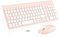 cimetech Teclado y Ratón Inalámbrico, 2.4G Combo Español 2 en 1 USB Ultra Delgado Silencioso Mouse,Packs para PC/Laptops/Ordenador/Escritori （Rosado）