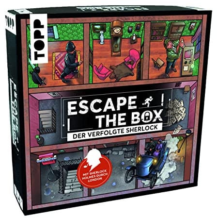 Escape The Box - Der verfolgte Sherlock Holmes: Das ultimative Escape-Room-Erlebnis als Gesellschaftsspiel!: Rätseln innerhalb und außerhalb der Schachtel - für 1-4 Spieler - ab 10 Jahren