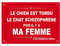 Plaque métal aluminium humoristique Plaque de rue humoristique  LE CHIEN EST TORDU LE CHAT SCHIZOPHRÈNE PUIS IL Y A MA FEMME Plaque cadeau humour Fête des pères, fête des mères ...