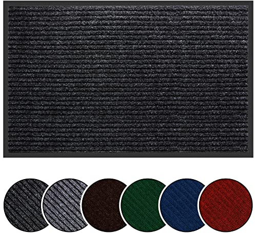 Venuso Dirt Trapper Door Mat Outdoor, 40x60cm Outdoor Front Doormats, Entrance Door Mat, Washable Inside and outside doormat with Rubber Backing, Black