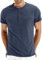 Sailwind Grandad Tshirt Summer Short Sleeve Henley T Shirts for Men Casual Light Weight Three Buttons Mens Tops (VG Navy Blue, XL)