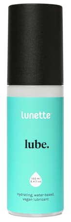 Lunette Water-Based Lube pH Balanced Personal Lubricant for Men, Women & Couples - Vaginal & Anal Lube, Easy Clean-Up, Toy Friendly, Condom Safe, Lubricant for Menstrual Cups, Discs, 100ml 3.4 Fl Oz