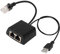 QIANRENON 1 to 2 Network Splitter Adapter (2 network port Simultaneous internet access) RJ45 male to 2 female Ethernet Splitter connector, USB powered,for 100M Ethernet Splitter Sharer LAN