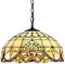 E27 Tiffany Pendelleuchte Deko Leuchte Vintage Glas Hängelampe Höheverstellbar Esstisch Esszimmer Küchenlampen Lampen Retro Pendellampe Wohnzimmerlampe Hängeleuchte Schlafzimmer Keller Loft Cafe Bar