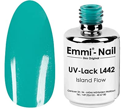 Emmi Nail Lack I LED UV Nagellack I 28 Tage Halt I Langer Glanz & hohe Deckkraft I Stoßfester Lack Nagellack I Kratzfest & vegan I 15ml - Island Flow (Petrol, L442)