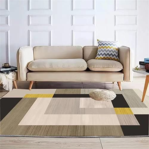 Webteppich Area Rug Graue gelbe geometrische Muster rechteckige Teppiche bequem und weich Bad Teppiche 60X90CM