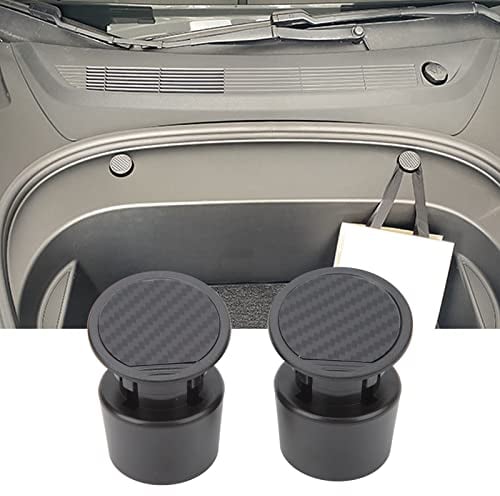 Bewinner 2Pcs Front Trunk Grocery Hook for Tesla 2021 to 2023, ABS Car Vehicle Seat Headrest Hook with Carbon Fiber Grain, Front Trunk Bag Hooks for Front Back Seat Trunk