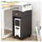 PTTRNS CPU-Ständer PC-Tower-Ständer mit Stauraum, 2-stufiger, rollender CPU-Halter aus Holz mit Schublade, mobiler Druckerwagen, PC-Gehäusehalter for das Heimbüro PC Rollwagen (Color : Schwarz)