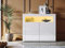 SONNI Kommode Sideboard mit LED Beleuchtung Weiß Hochglanz Wohnzimmermöbel Wohnzimmerschrank Standschrank RGB-Funktion mit 4 Grundfarben und 12 Verläufen B108xT40xH92