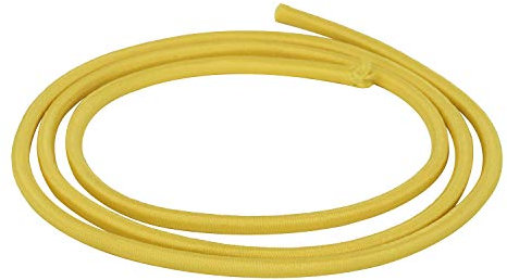 Trimming Shop 4mm Wide Bungee Rope Shock Cord, Stretchy Strap, Round Elastic String for Sewing, DIY Craft Projects, Kayaks, Backpack, Tent Poles, Yellow, 3 Metres