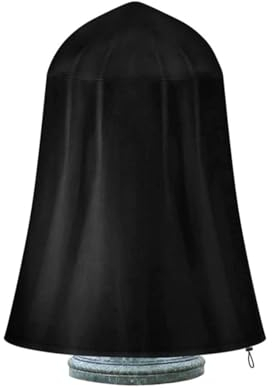 EHOTER Grantien Abdeckung Für Gartenbrunnen Brunnen Schutzhülle Mit Kordelzug Staubdicht 210D Oxford Schwarz 107 * 91cm