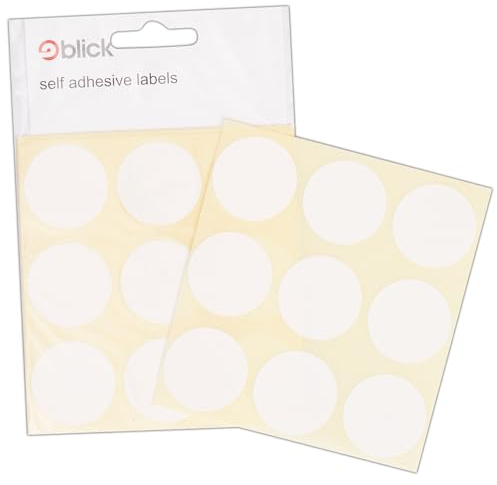 Blick Etiketten, weiß, selbstklebende Aufkleber, Farbpunkt, Kreise, 29 mm, 63 Etiketten, für Zuhause, Büro, Familie, Schule, Urlaubskalender, Organisation, Planer, Belohnungstabelle, Farbcodierung