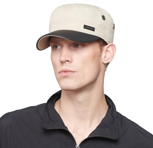 CACUSS Herren Vintage Baseball Cap Military Flat Top Verstellbare Baseballmütze Outdoor Baumwolle Army Kappe Cadet Hat