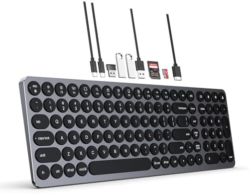 Sequin XQT USB-C KeyHub/9-in-1 USB-C Multi-function Hub Keyboard Docking Station, 4K HDMI Support, Full Size, for Apple Android Window,Multi-function Keyboard (Black)