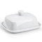 HONZUEN Beurrier Céramique Blanc avec Couvercle et Poignée, Boîte à Beurre en Porcelaine Compact, Conteneur Élégant pour Beurre Individuel, Idéal pour Cuisine, Réfrigérateur, Comptoir