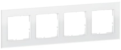 LEGRAND, SEANO Natura 4-fach Rahmen aus Echtmaterial, nachhaltige Produktion und Verpackung, Designausführung: White Glass, 766104