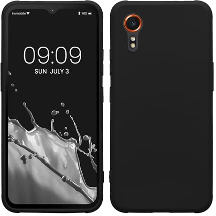 kwmobile Hülle für Samsung Galaxy Xcover7 TPU Case - Handyhülle unterstützt kabelloses Laden, Flexible Schutzhülle, gummiertes Cover in Schwarz