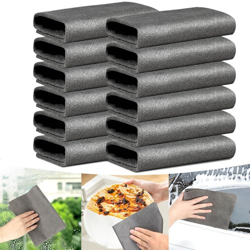 BELEVO Limpieza Mágico Balletas Microfibra 12 Piezas Bayetas Cocina 30x30cm Bayeta Microfibra Reutilizables Bayeta Cristales para Limpiar Coche Ventana Cocina Vidrio Baño