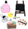 Yuanchu Wichtel Zubehör, 9 Stück Miniatur-Malset Wichteltür Deko 1/12 Puppenhaus Zubehör Mal Kunst Set Topfpflanzen Wichtelzubehör