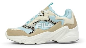 FILA Mädchen Collene Logo Teens Sneaker, Antique White Blue Glow, 39 EU