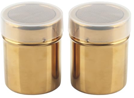2Pcs 304 Stainless Steel Powder Sugar Shaker Duster Fine Mesh Lid 3.5 x 3’’