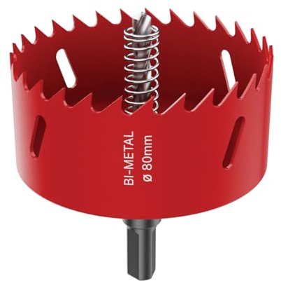 ⛬ DURI Bi-Metal Hole Saw 80mm with Arbor & Pilot Bit | Smooth Fast Cutting, For Wood, Plywood, Plastic, Drywall, Thin Metal Sheets