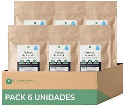 PLANETA HUERTO | Pack 6x Nueces de Lavado 700g - Detergente Natural y Biodegradable para 180 Lavados | Ideal para Bebés y Pieles Sensibles