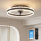VOLISUN Ventilateur de Plafond avec Lumière et Télécommande, 6 Vitesses de vent et Ventilateur de Plafond avec Lumière Dimmable, LED Ventilateur Plafond Silencieux pour Chambre et Salon (Noir, 40 cm)