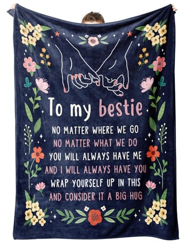 Best Friend Birthday Gifts, Friendship Gifts for Women, Bestie Blanket | Mothers Day Valentines Gift for Best Friend Female, to My Friend Bestie Throw Blanket 60 x 50