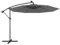 RELAX4LIFE Ombrellone da Giardino 300 cm, Ombrellone Parasole con Luci LED, Inclinazione Regolabile, Pannello Solare, Ombrellone da Esterno per Patio, Cortile, Ristorante o Bar (Grigio)