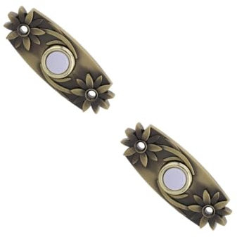 CLISPEED 2pcs Lighted Doorbell Button Wired Doorbell Vintage Bells Metal Led Decorative Switch