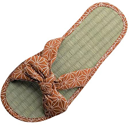 Tongs pour Homme Et Femme, Pantoufles De Paille Été Bambou Flip Flops Sandales pour Adultes Chaussures De Plage Et Piscine pour Couple Claquettes Antidérapant Pantoufles Plat Léger