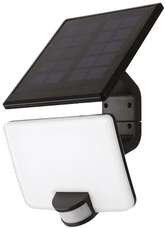 Suprema, Faretto LED da Esterno Solare, Proiettore Crepuscolare con Pir, Sensore Crepuscolare e di Movimento, IP54, Pannello Solare Orientabile, Cavo 3m