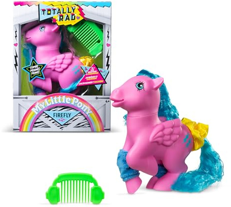 Basic Fun My Little Pony Totally Rad Firefly – 80s Retro Collectible Pony with Neon Styling & Comb – For Kids & Fans Ages 3+