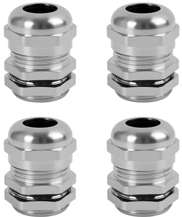 4 PCS PG11 Metall Kabelverschraubungen IP68 Kabelverbinder, Kabelverschraubung PG11 Einstellbar 5-10 MM, Vernickeltes Messing Für Abzweigdosen, Gehäuse Und Außenleuchten, Zur Kabeldurchführung