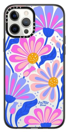 CASETiFY Kompakte Schutzhülle für iPhone 12 Pro Max [2 x Falltest in Militärqualität/1,2 m Fallschutz] - Mystic Daisy - Schwarz | Leicht, 1,2 m, 2 x Fallschutz in Militärqualität, Mystic Daisy, Schwarz
