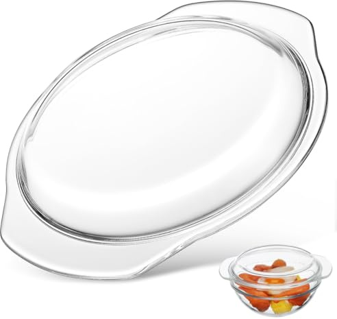 VALICLUD Glass Microwave Cover Reusable Microwave Splatter Guard for Food Splashproof Dish Cover Oil-Proof Lid for Even Heating 8.11 in 1 pack