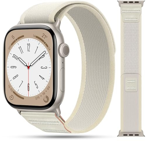 Ronkakar Trail Loop im Leder Kompatibel mit Apple Watch Armband 42mm (Series 11 & 10) 41mm 40mm 38mm Damen Herren, Elastisches Gewebe Sport Nylon Armbänder für iWatch Series 11 10 9 8 7 6 5 4 SE 3 2 1