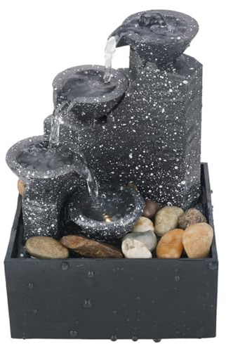 KOCKSHION Artificial Water Fountain Desktop Ornament Small Plastic Fountain Abs Material Beautiful Appearance Fade Resistant Home Desktop Decoration
