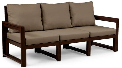Gutekissen® Holz Gartenmöbel Set Chillout – Outdoor Lounge Set mit Kissen für Terrasse, Balkon & Garten (Braun, 3-Sitzer (164×70×70cm), Forest Braun)