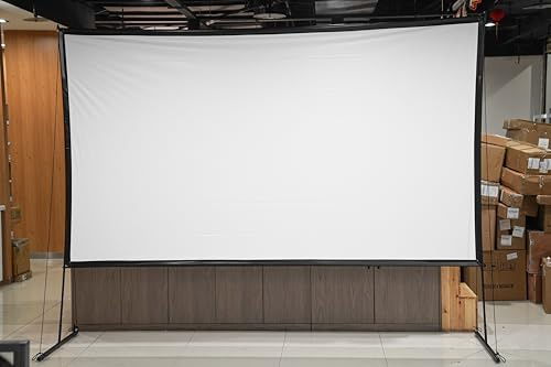 Qurib Pantalla de proyección portátil de 150 pulgadas, 16:9, 4K, HD, con bolsa de transporte, enrollable, para cine en casa y presentación de negocios, color negro